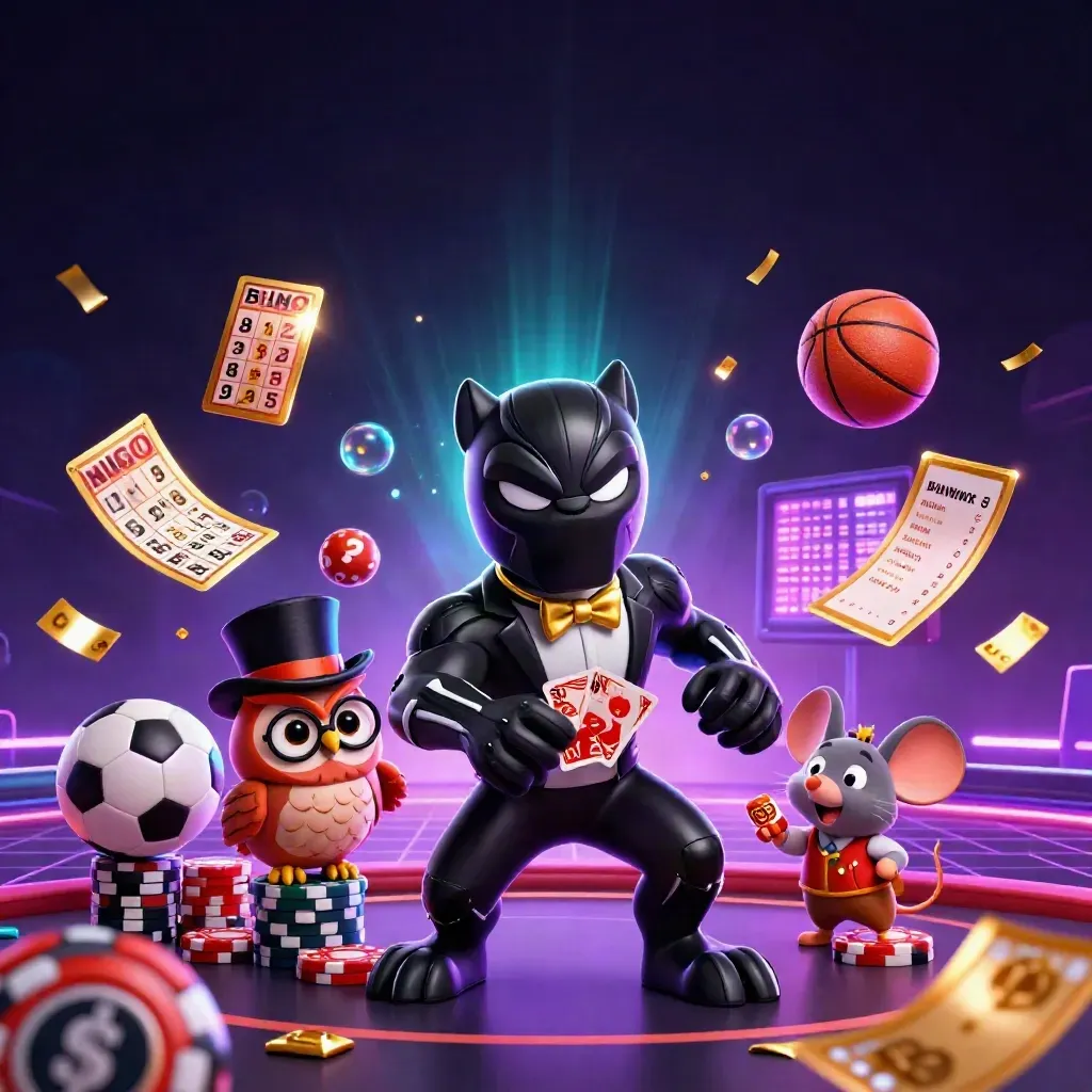 Panther tuxedo, burung hantu, dan tikus di tengah ledakan kasino neon mewah
